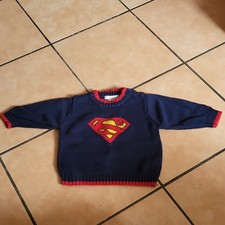 H&M Baby Pullover Gr. 62/68 Blau/Rot Superman...