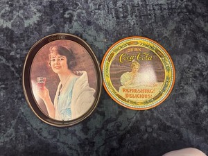 Vintage Coca-Cola Lot –set of two  Coke Anniversary Tray