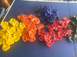 Mixed Colour Plastic Climbing Holds Job Lot Bundle Yellow Orange Blue Red Green
