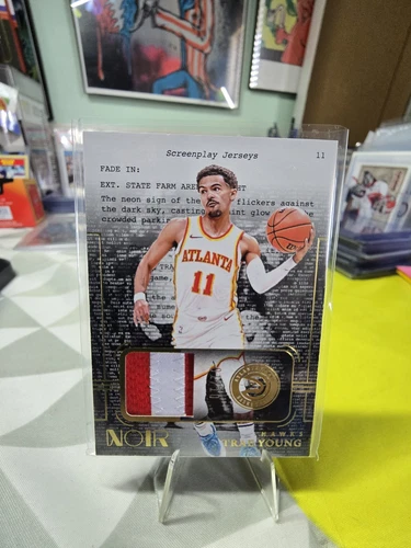 2023-24 Panini Noir Trae Young 1/10 Screenplay Jerseys Patch Gold Atlanta Hawks