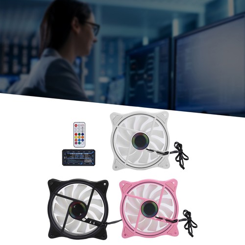 3x Cooling Fans ARGB Controller 11 Fan Blades Silent Computer Air Cooler 1200 CB - Afbeelding 2 van 24
