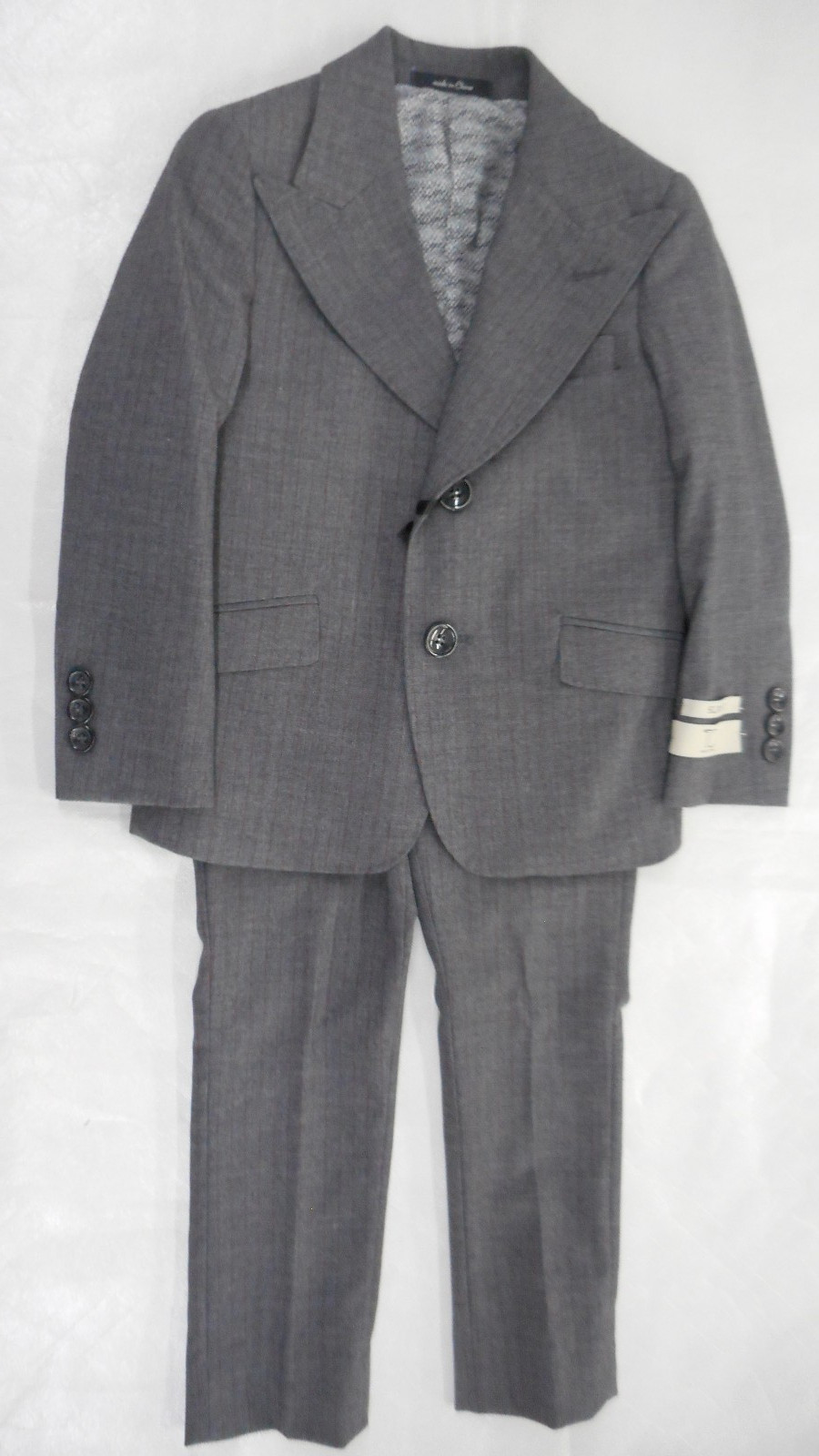 Boys T.O. Charcoal Gray W/T Red 2PC. Suit Slim & Classic Sizes 4 - 8