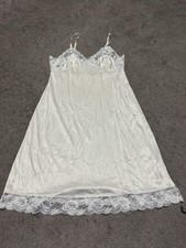 White Vintage Lace Slip MIDI Dress Size 40