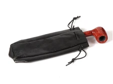 sheepskin pipe tobacco bag pocket pouch drawstring Sheep leather black ZX-249