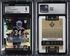 2017 Donruss Optic Marshon Lattimore RC Rookie Black Prizm /25 Auto - CGC 9