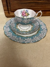 Royal Albert England Porcelain Enchantment Cup And Saucer & Salad Plate Trio 