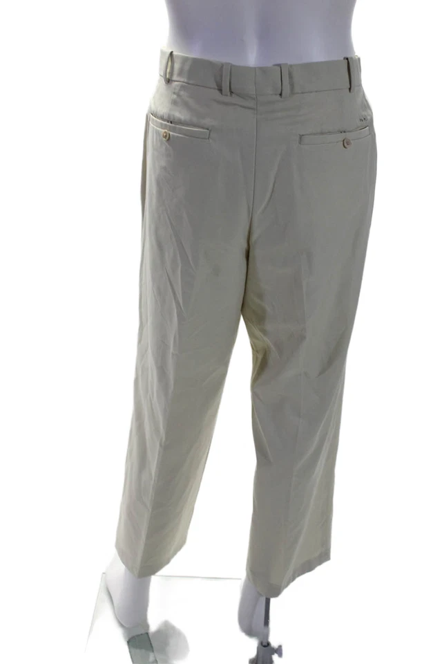 Pantalones de vestir RLX Ralph Lauren para hombre caqui plisados pierna recta talla 38X32 Foto 3 de 4