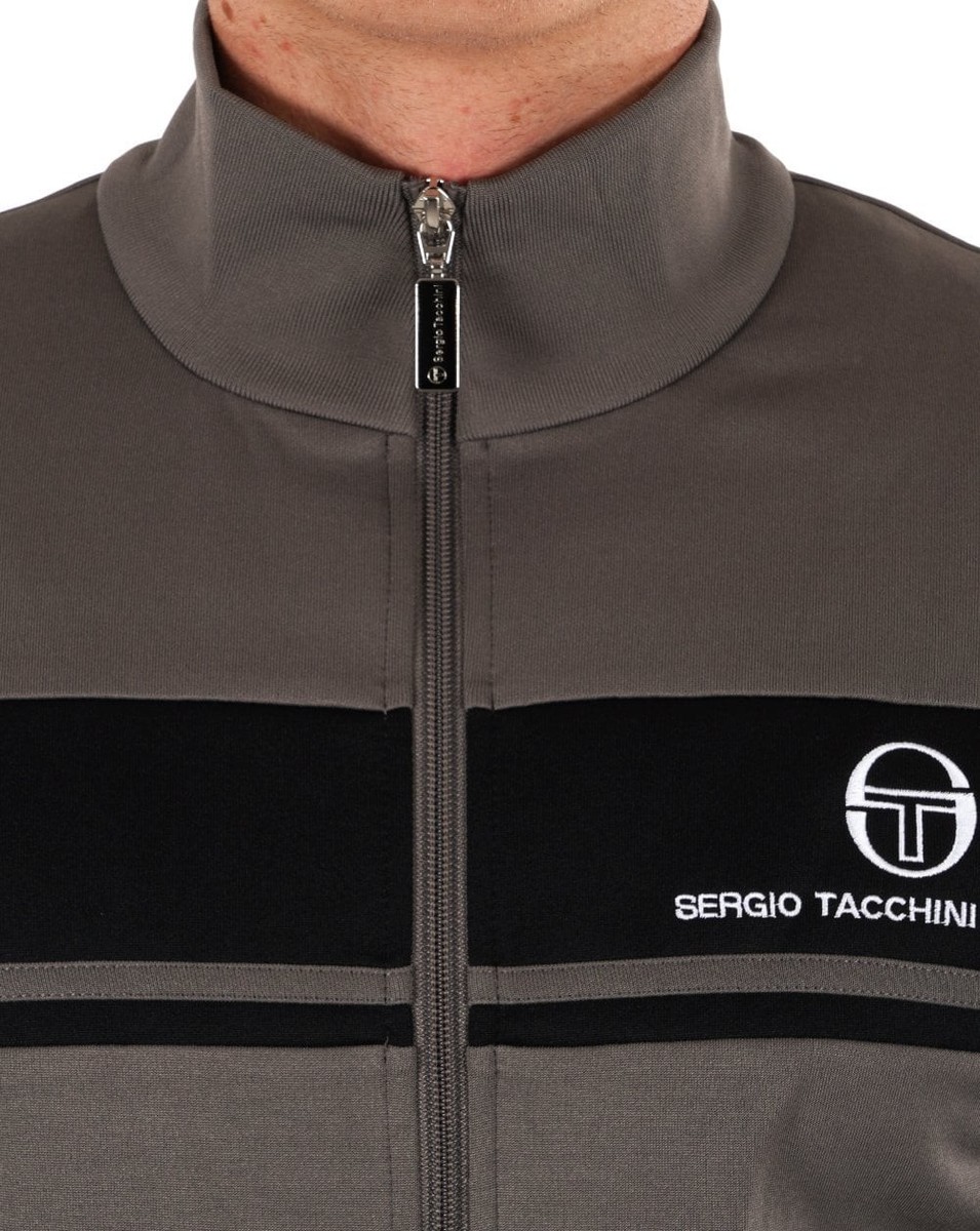 Sergio Tacchini Men Masters Track Top Charcoal Grey/Black