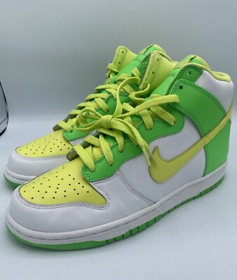 Nike Dunk High Premium White Lemon Green 309432-171 Size 10