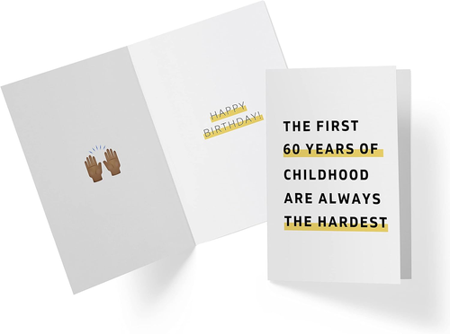 Funny 60Th Birthday Card for Men Women - Large 5.5X8.5 Inch 60 Years Old Birthda - Picture 2 of 12