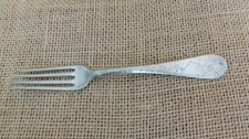 MERMOD JACCARD Silver Plate Salad Fork  6 1/4 "  has name engraved on handle