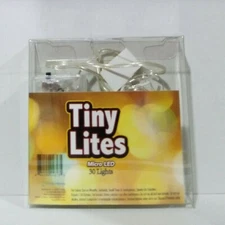 Tiny Lites Silver Wire Indoor LED  30 Light String,Cool White