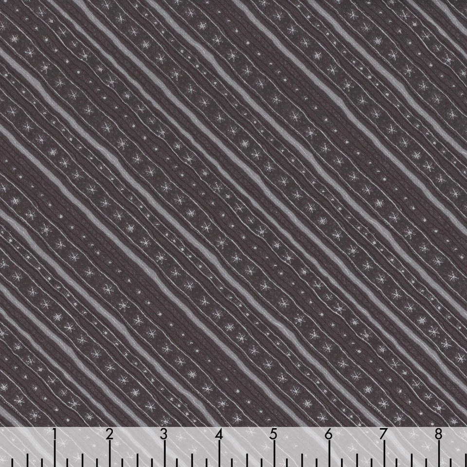 44 x 36 Baby It's Gnomes Out Diagonal Stripe Black Wilmington Prints 100% Cotton - Image 2 of 3