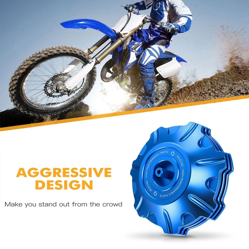 Tapa de gasolina CNC 2003-2009, 2011-2015 Yamaha WR450F WR 450F tapa del tanque de combustible de gasolina azul Foto 3 de 4