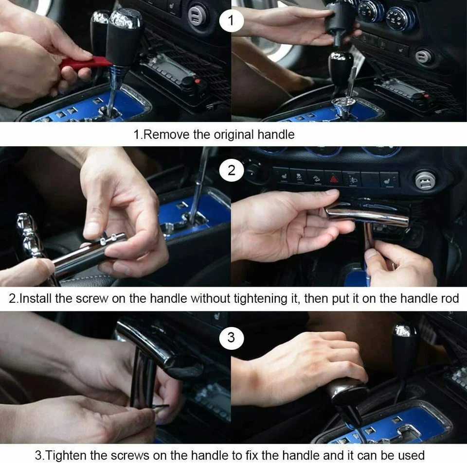 Manija en T perilla de cambio manija palanca de cambios apta para Jeep Wrangler Dodge Charger Foto 3 de 4