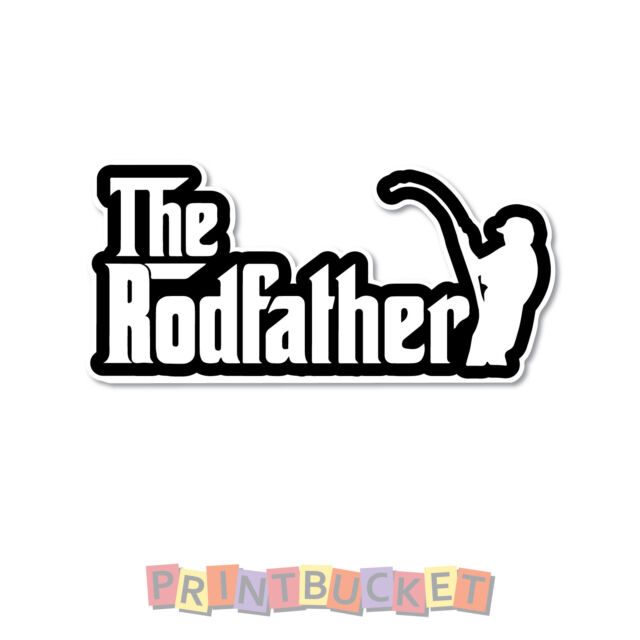 The Rodfather sticker 200mm quality waterproof vinyl funny boat fishing