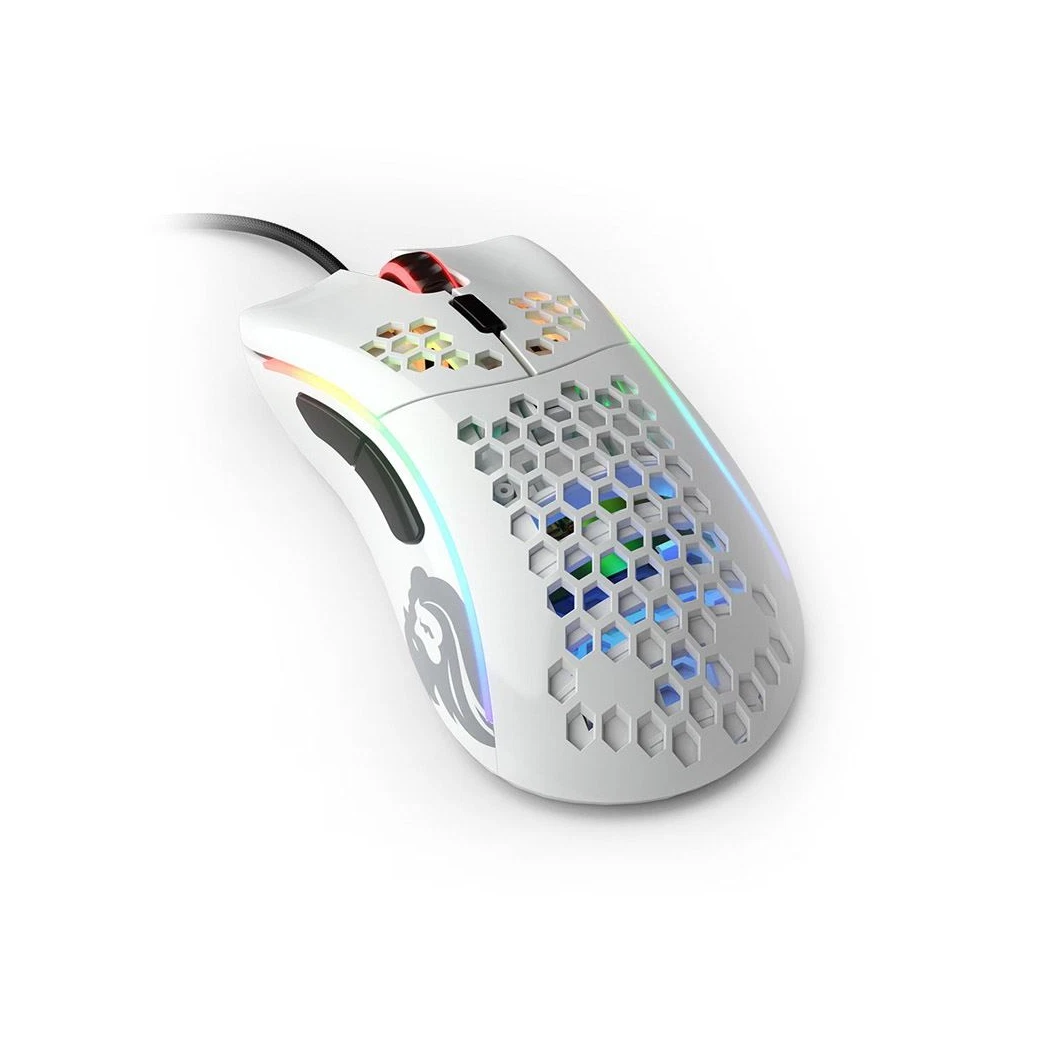Glorious Model D USB RGB Optical Gaming Mouse Glossy White GLO