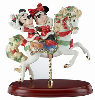 Lenox Disney Mickey's Christmas Carousel Horse Figurine w/Minnie