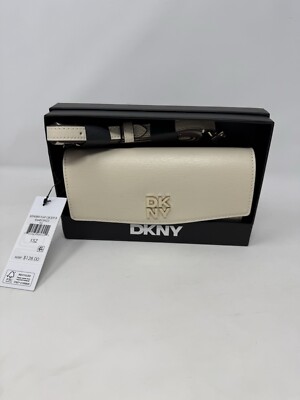 DKNY R44EOH23 Women's Kendrix Crossbody Purse beige With Box Gifts Set Wallet
