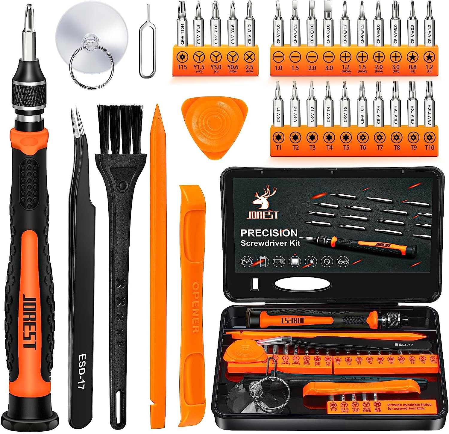 JOREST 33Pcs Set Cacciaviti Precisione Con Torx T1 T2 T3 T4 T5,...