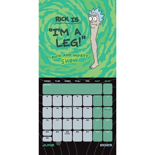 Kalender 2025 Rick and Morty Monat zur Ansicht quadratischer Kalender offizielles Produkt - Bild 3 von 9