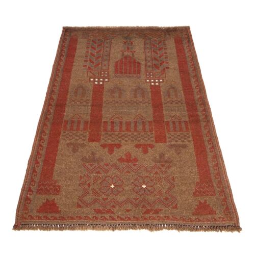 Oriental Woolen Area Antique Carpet Tribal Afghan Vintage Rug 2'8x4'3 ft, B16298 - Picture 2 of 8