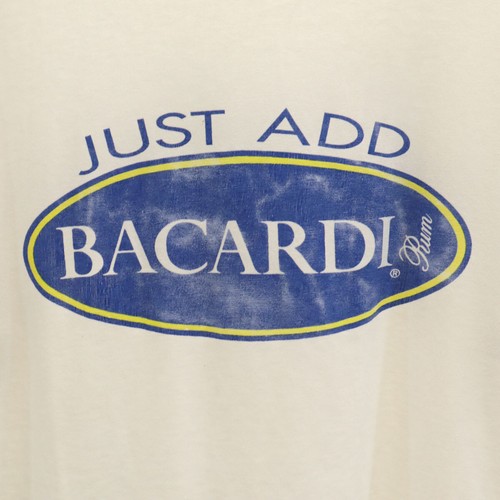 BACARDI vecchia maglietta manica corta anni 90 XL bianca punto singolo uomo - Foto 3 di 11