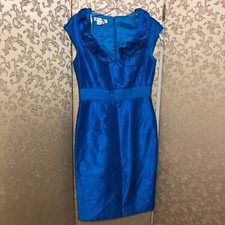 24 HOUR FLASH SALE! Kay Unger Ruffle Sheath Wiggle Pencil Silk Dress Size 2