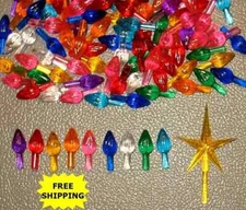 27 Med/Large Twist Bulbs Ceramic Christmas Tree + YELLOW STAR 9 Colors FREE SHIP