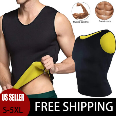 Men Sauna Vest Ultra Sweat Slimming Thermo Body Shaper Fat Burner Fitness Tops