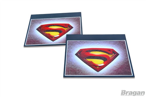 Par de guardabarros traseros de goma UV para adaptarse a camión Scania Volvo DAF Superman - Imagen 2 de 2