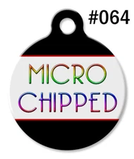 Pet Tags for Dogs & Cats | Personalized Custom Cute ID Tag | MICROCHIPPED #064