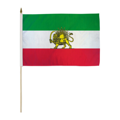 1 Dozen Iran Lion Stick Flag 12x18in Handheld Persian Flag