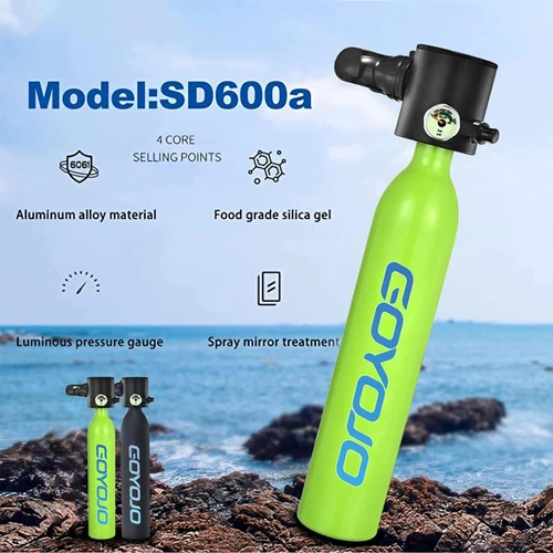 2*0.5L Diving Tank Underwater Breathing Apparatus Cylinder Oxygen Set with Pump - Picture 3 of 38