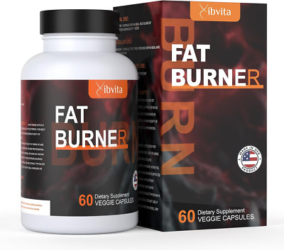 Vibvita Fat Burner for Men Women 60 Caps with Acetyl L-Carnitine ~ Exp 12/27