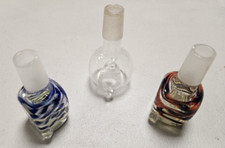 3 Pcs. - Assorted Fancy 14mm  Mix- Male Bowls + 5 pc. Round Bowl Screens FREE