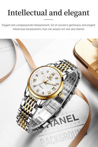 OLEVS Mechanical Watch Calendar Week Waterproof Men & Women Wristwatches - Picture 7 of 37