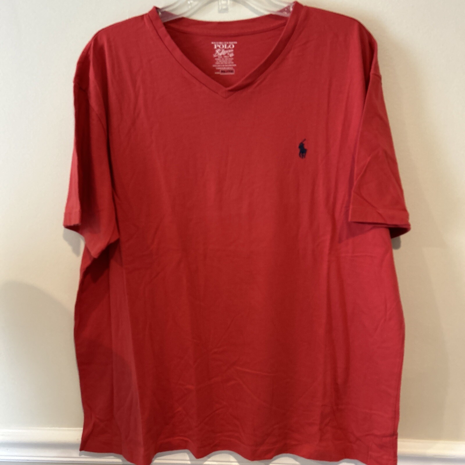 Polo Vintage anni '90 Ralph Lauren Punto Singolo Pony Rosso XL VINTAGE