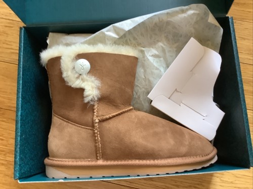 Sheepskin Ankle Boots Chestnut womens 