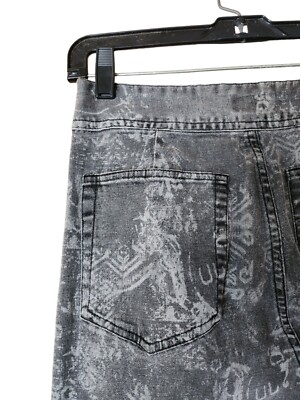 Chicos Vintage High Waisted Wide Leg Graphic Print Denim Pant SZ 0
