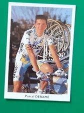CYCLING cycling card PASCAL DERAME team GAN 1995 signed