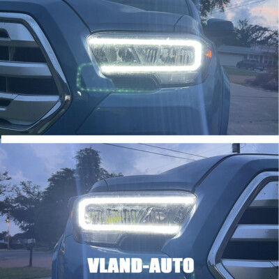 2016-2023 VLAND Full LED Reflector Headlights Pair For Toyota Tacoma Front Lamps