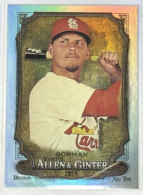 2024 Topps Allen & Ginter 197 Nolan Gorman Silver Hot Box Foil Card