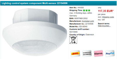 Zumtobel Multisensor & Speech or Sounder Ed-sens Ip20 for sale  