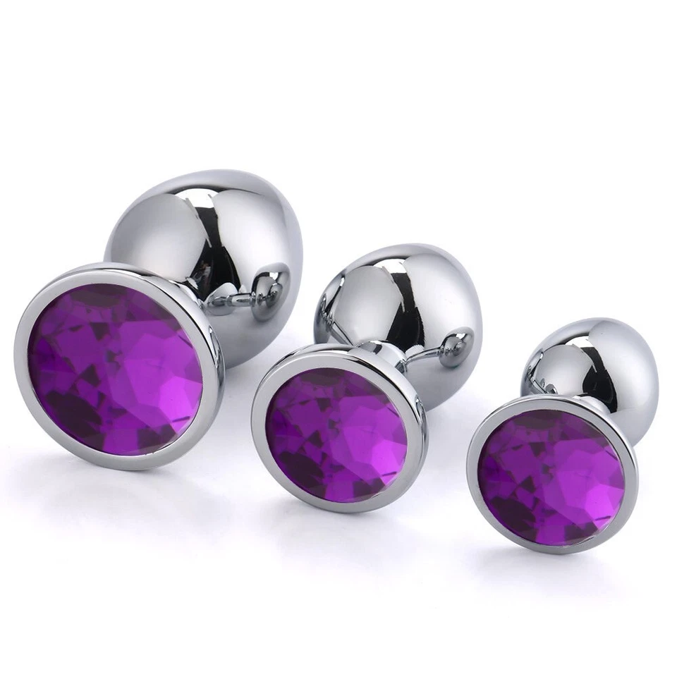 Plug Anale Uomo Acciaio Grande Dilatatore Gioiello inossidabile set 3x Ano sexy - Immagine 4 di 4