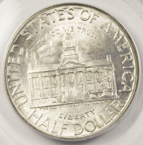 1946 Iowa Commemorative Half Dollar 50 Cent Silver Coin PCGS MS65 OGH - Picture 4 of 4