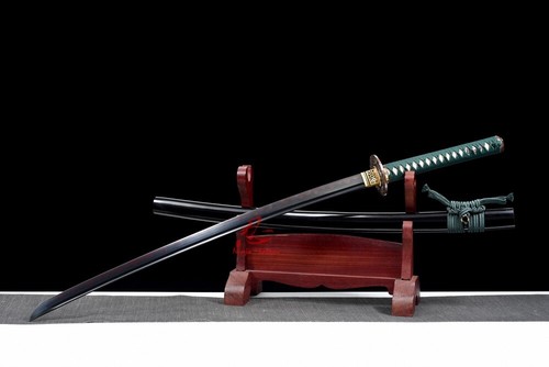battle ready Handmade tiger theme katana sword folded steel blade clay tempered - Picture 2 of 12