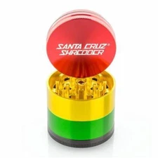 Small 1.6" Rasta Santa Cruz Shredder Aluminum Grinder 4 Piece Grip