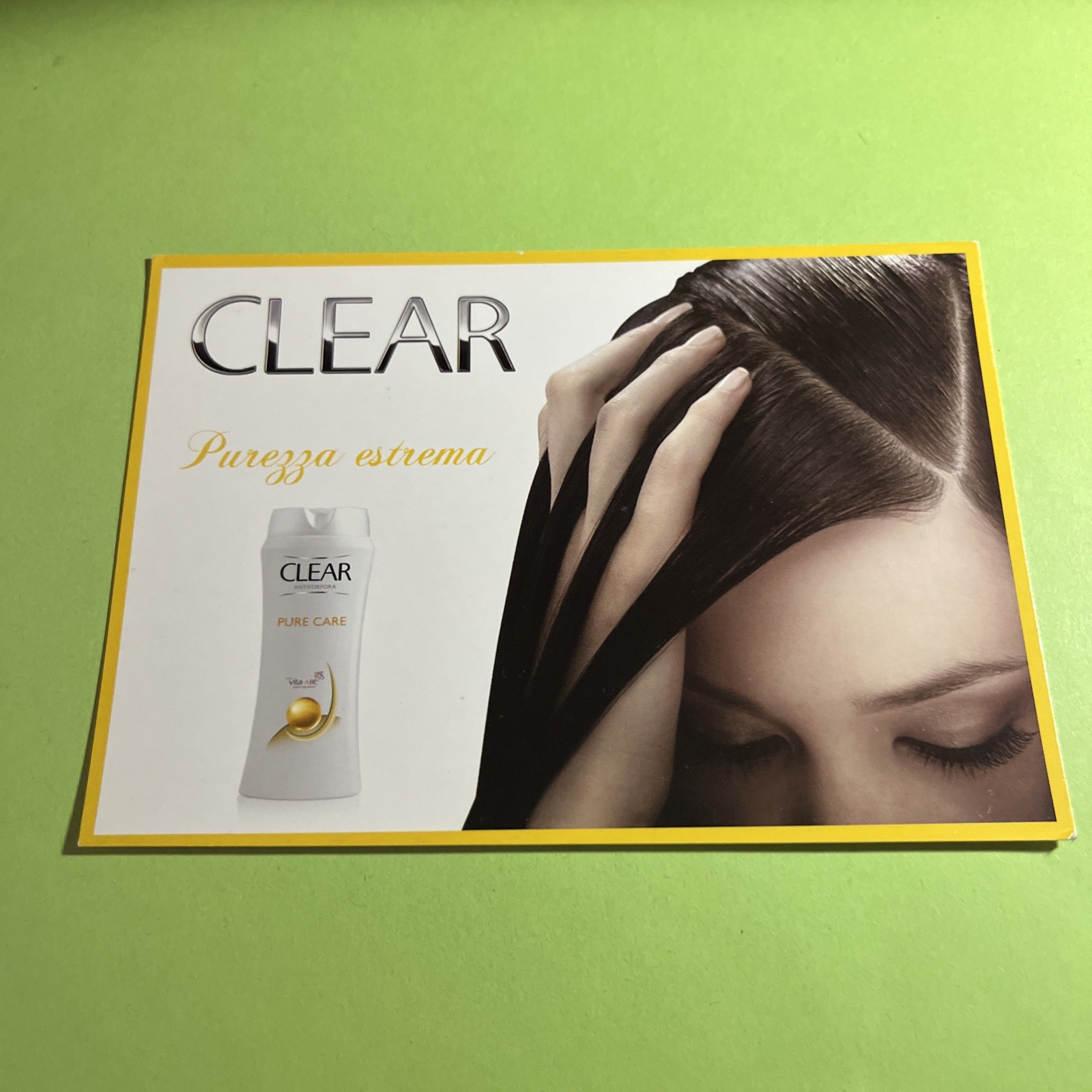 CARTOLINA COLORI CLEAR PURE CARE SHAMPOO - PROMO CARD PC 8631 - PUBBLICITARIA