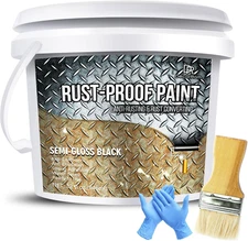 Rust Converter Paint - 32oz Water-Based Rust Reformer & Metal Primer, Semi-Gloss